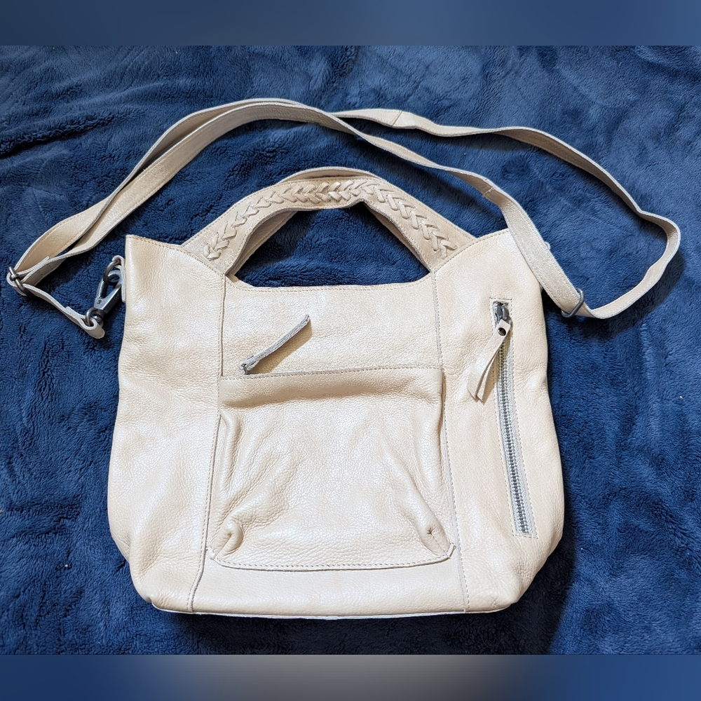 Latico Leathers Mason Crossbody Handbag Tote Stone/tan